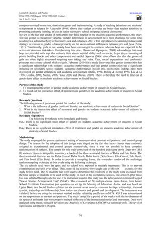 Effect of gender on students academic achievement in secondary school ...