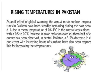 Effect of global warming on Agriculture By Mr Allah Dad Khan Visiting ...