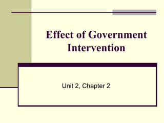 Effect of Government
Intervention
Unit 2, Chapter 2
 