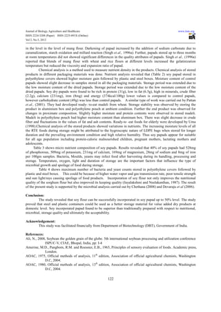 Effect of incorporation of soy flour on the quality of papad | PDF