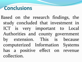 Computerized Revenue Collection System Effect of information systems on revenue collection | PPT
