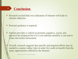 effect of internet on today's generation | PPT