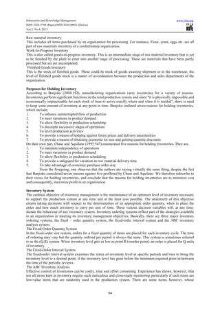 Effect of inventory management on organisational effectiveness | PDF