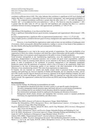Effect of inventory management on organisational effectiveness | PDF