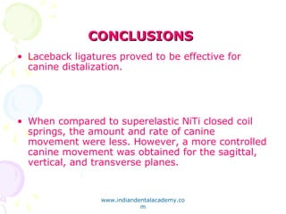 PDF] Effectiveness of laceback ligatures on maxillary canine retraction.