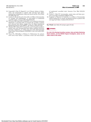 Effect of levosimendan on adhf | PDF | Heart and Cardiovascular ...