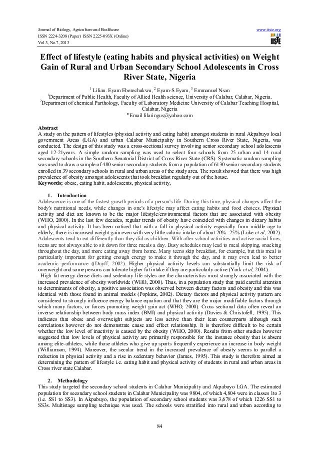 healthy eating essay high school