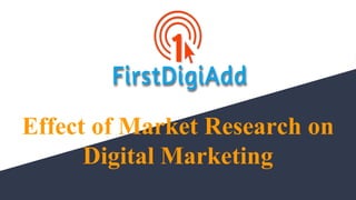 Effect of Market Research on
Digital Marketing
 
