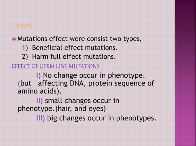Effect of mutations ( beneficial and harm full) | PPTX | Genetics | Science