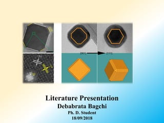 Literature Presentation
Debabrata Bagchi
Ph. D. Student
18/09/2018
 