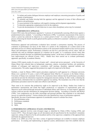 Effect of performance appraisal system on staff performance in | PDF
