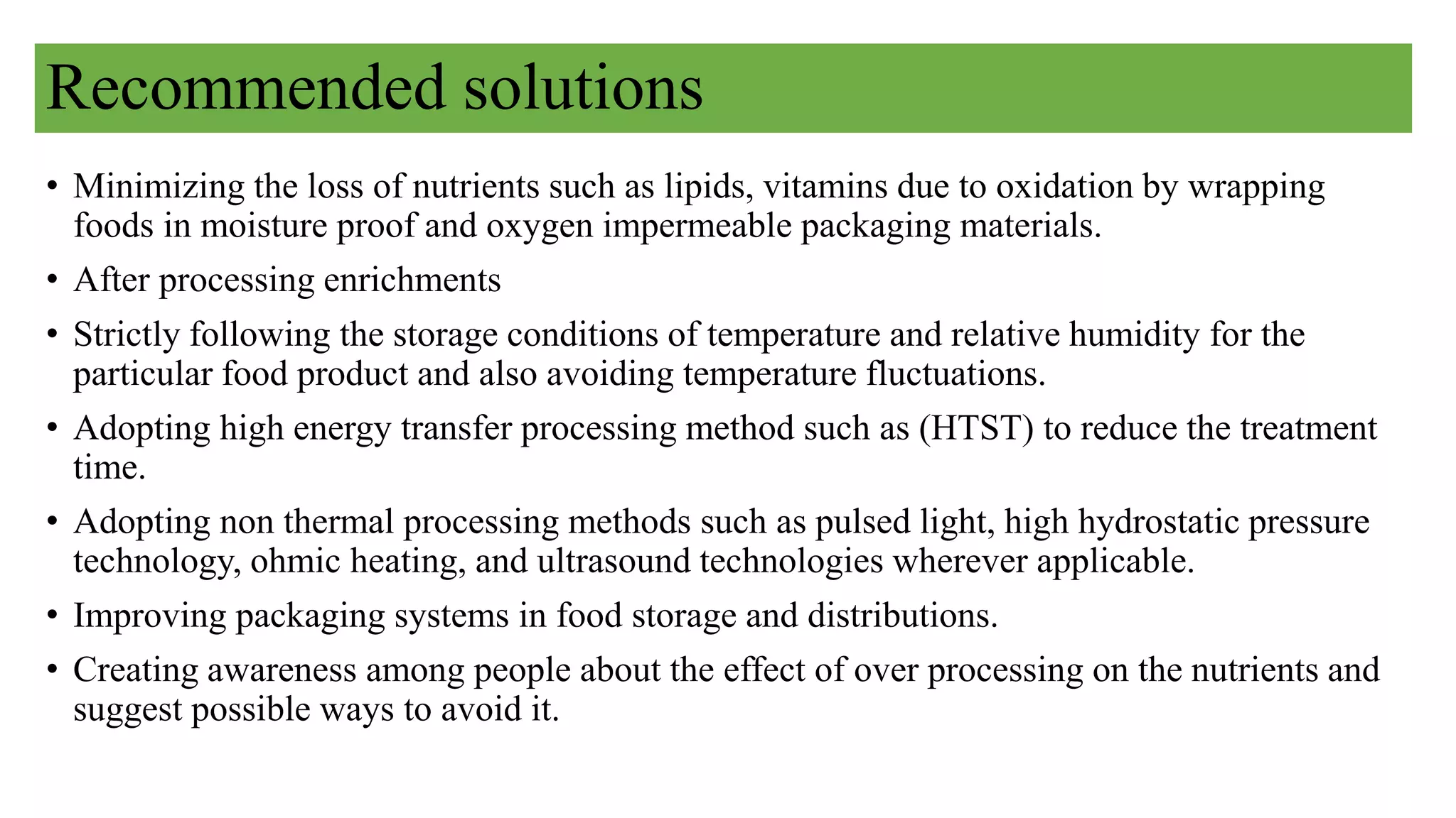 Effect of processing and storage on nutrients | PPTX