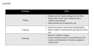 Effect of processing and storage on nutrients | PPTX