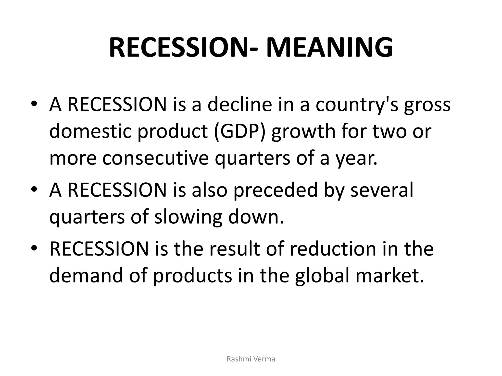 Effect of recession ppt | PPTX