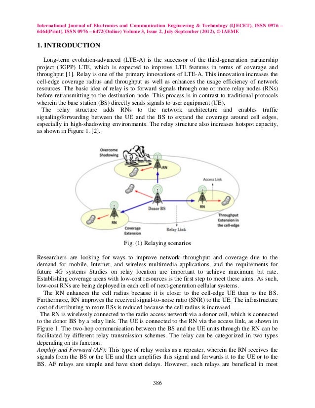 Effect of relay location on two way df and af relay in lte-a cellular…