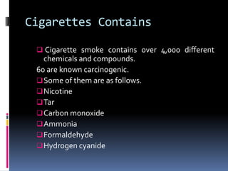 does cigarette smoke contain carbon monoxide Toxic chemicals in Carbon monoxide in hookah smoke