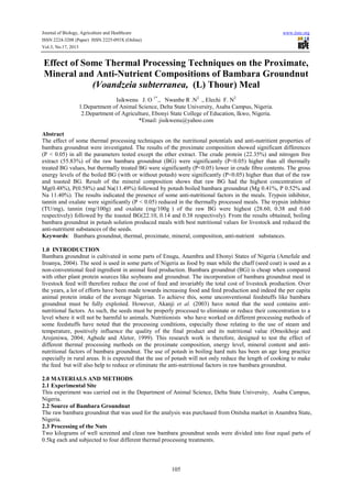 Effect of some thermal processing techniques on the proximate, mineral ...
