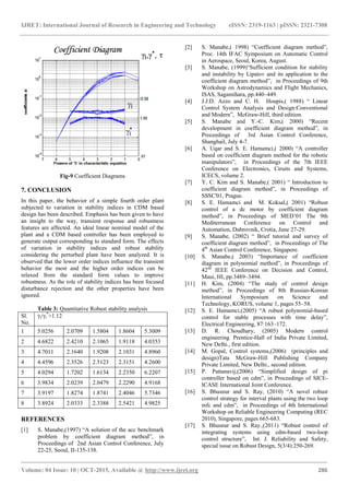 Effect of stability indices on robustness and system response in ...