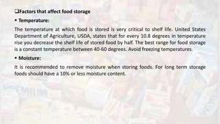 Effect of storage on the nutrients of processed foods | PPTX
