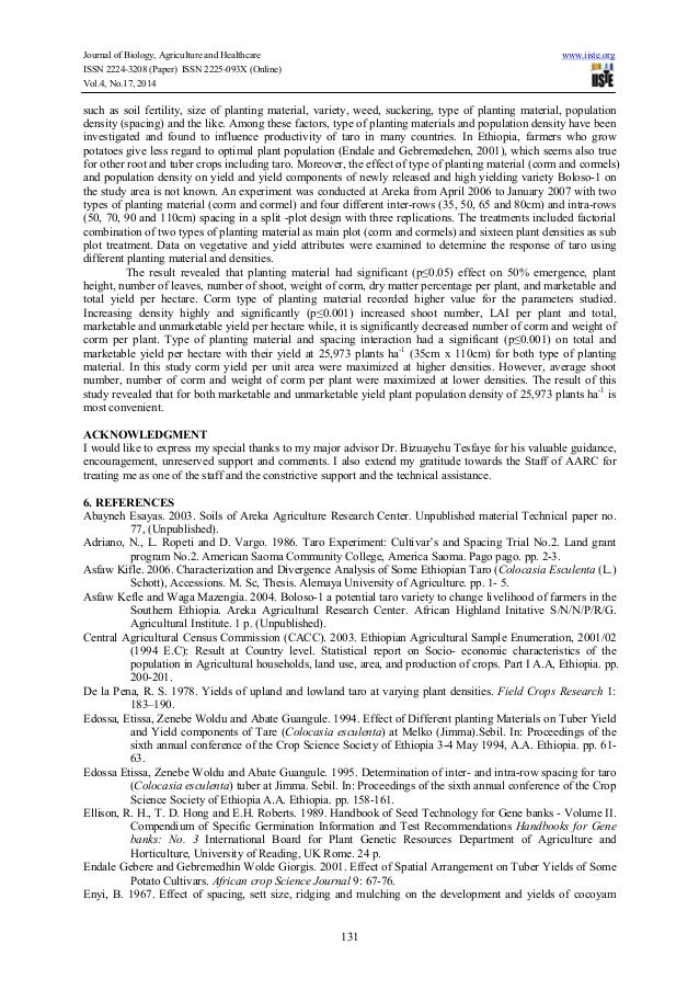 Effect Of Type Of Planting Material And Population Density On Corm Yi