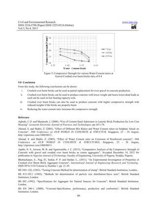 Effect of water cement ratio on the compressive strength of gravel ...