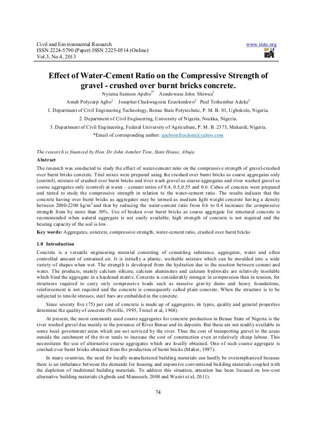 Cement research paper