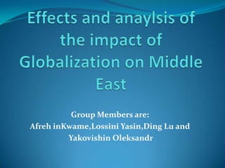 Group Members are:
Afreh inKwame,Lossini Yasin,Ding Lu and
         Yakovishin Oleksandr
 