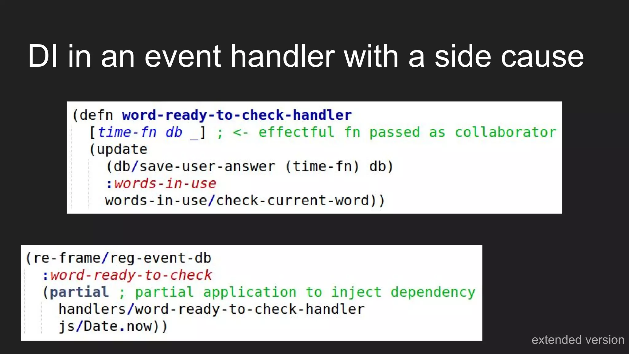 DI in an event handler with a side cause
extended version
 