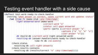 Testing event handler with a side cause
 