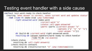 Testing event handler with a side cause
 