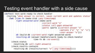Testing event handler with a side cause
 
