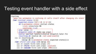Testing event handler with a side effect
 