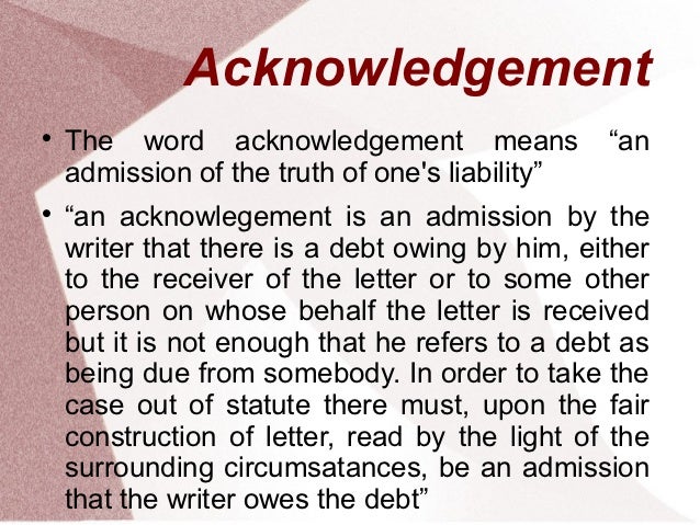 what do you mean by acknowledgement