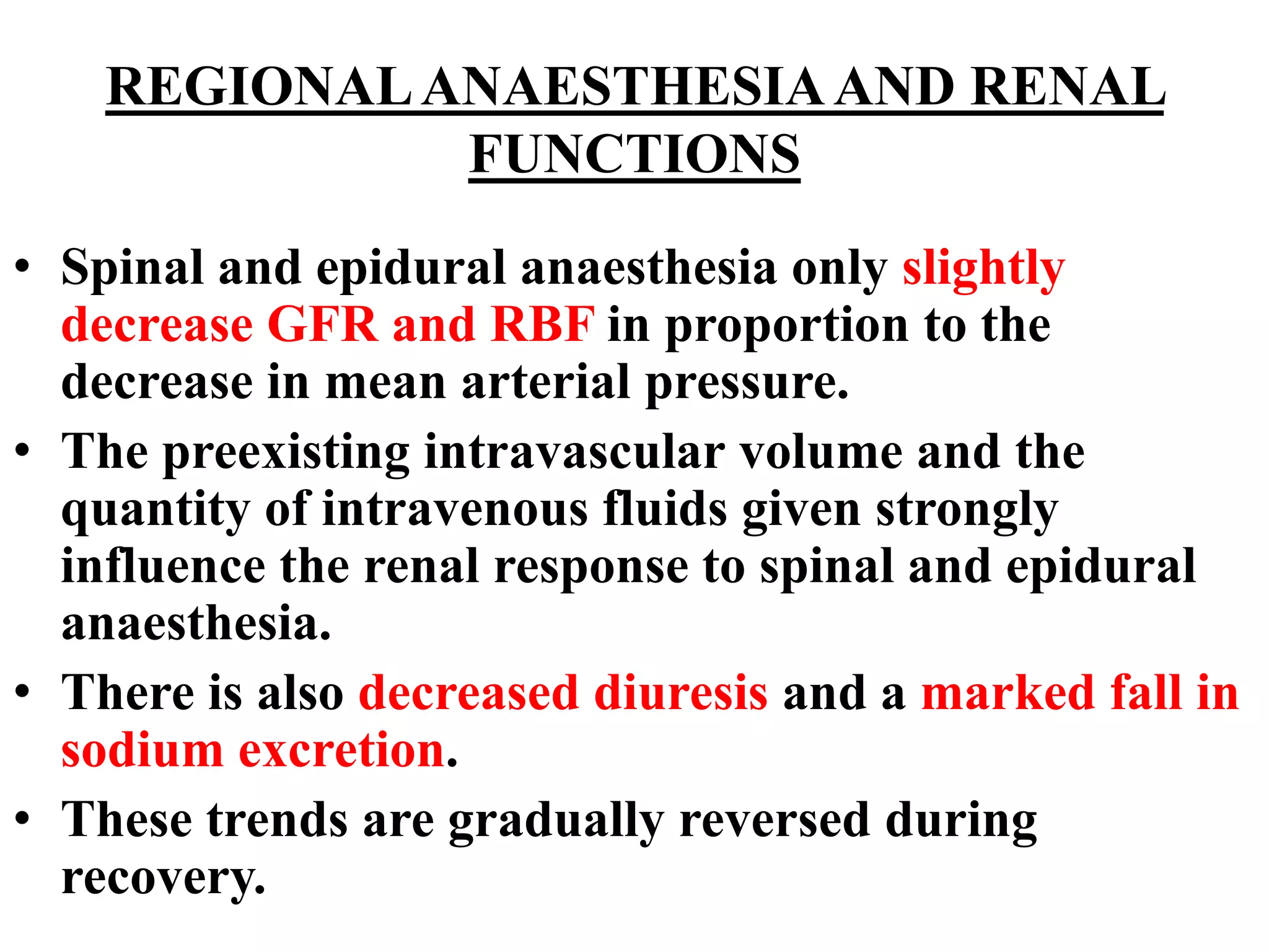 Effects of anesthesia and surgery on renal function | PPTX