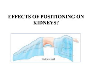 EFFECTS OF POSITIONING ON
KIDNEYS?
 