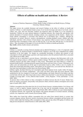 Effects of caffeine on health and nutrition | PDF
