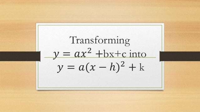 Lesson Effects Of Changing A H And K In The Graph Of Quadratic Functi