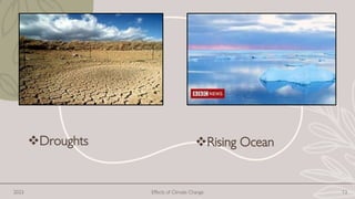 2023 Effects of Climate Change 13
❖Droughts ❖Rising Ocean
 