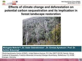 Effects of climate change and deforestation on potential of carbon sequestration and its implication in forest landscape restoration
