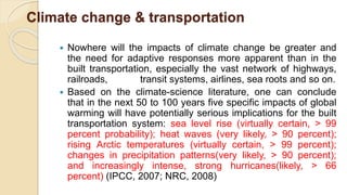 Effects of climate change on transport and their adaptation measures | PPTX