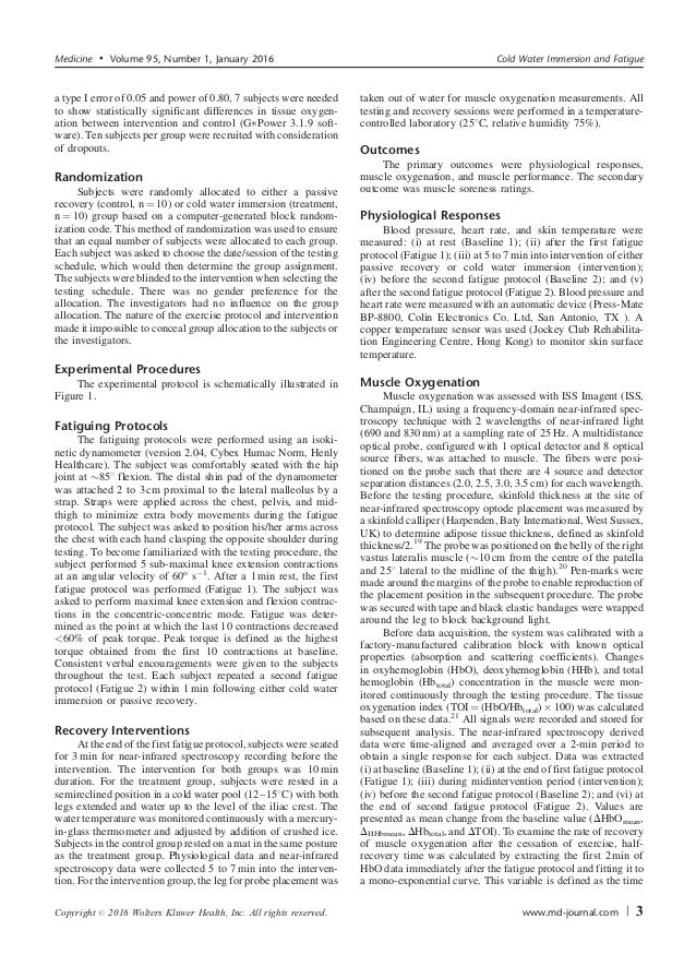 Effects of Cold Water Immersion on Muscle Oxygenation