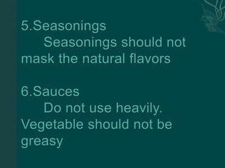 Effects of cooking vegetables