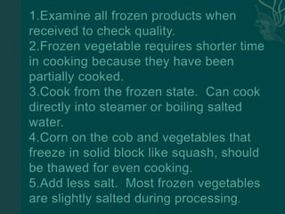 Effects of cooking vegetables