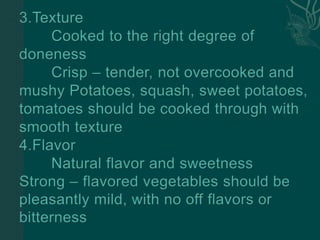 Effects of cooking vegetables