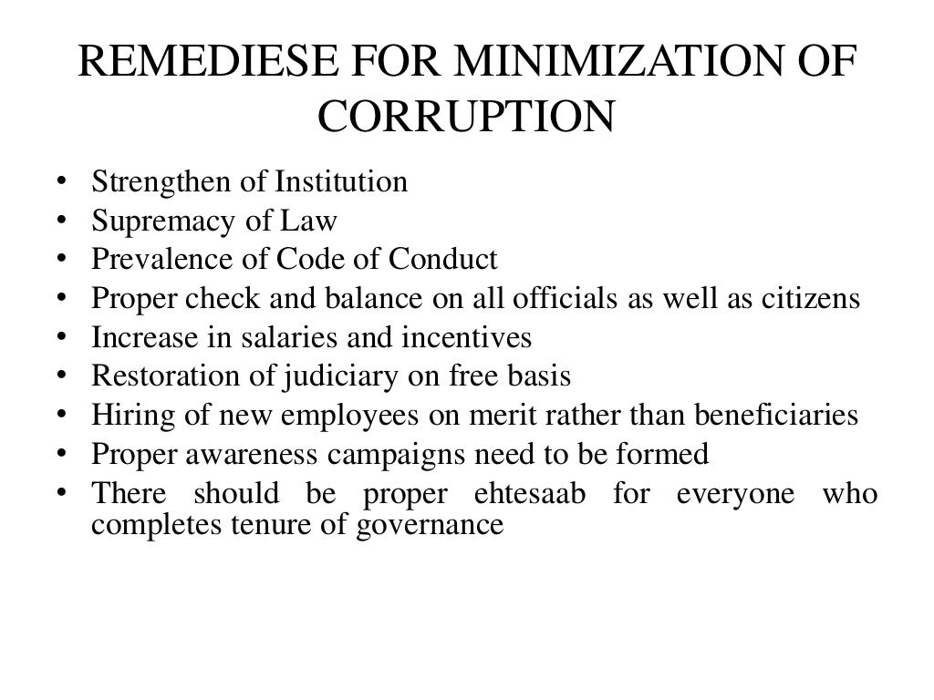 Effects of corruption