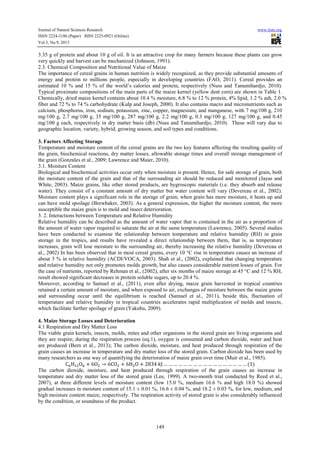 Effects of deterioration parameters on storage of maize a review | PDF