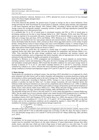 Effects of deterioration parameters on storage of maize a review | PDF