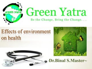 Effects of environment on health       ~Dr.BinalS.Master~ 