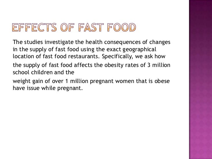 Effects Of Fast Food On Health Powerpoint Effects Of Fast Food On Health Powerpoint