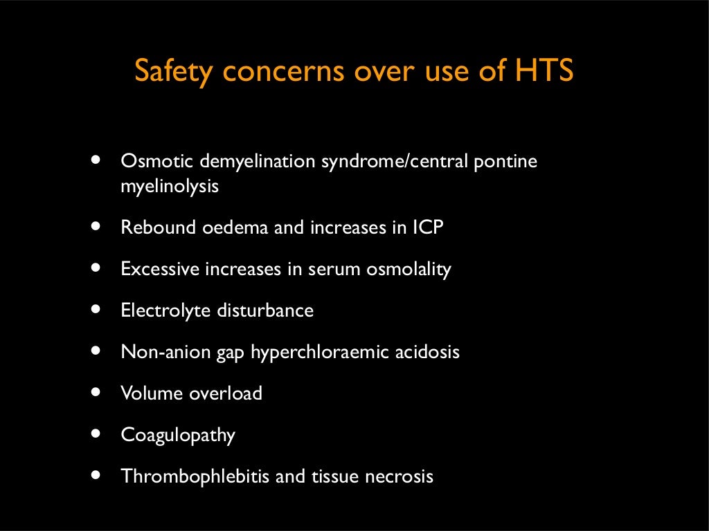 Effects of hypertonic saline on icp